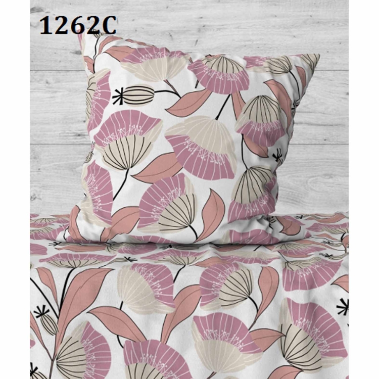 Pościel z Kory Lilia Wytrzymała- wachlarze różowe 1262C